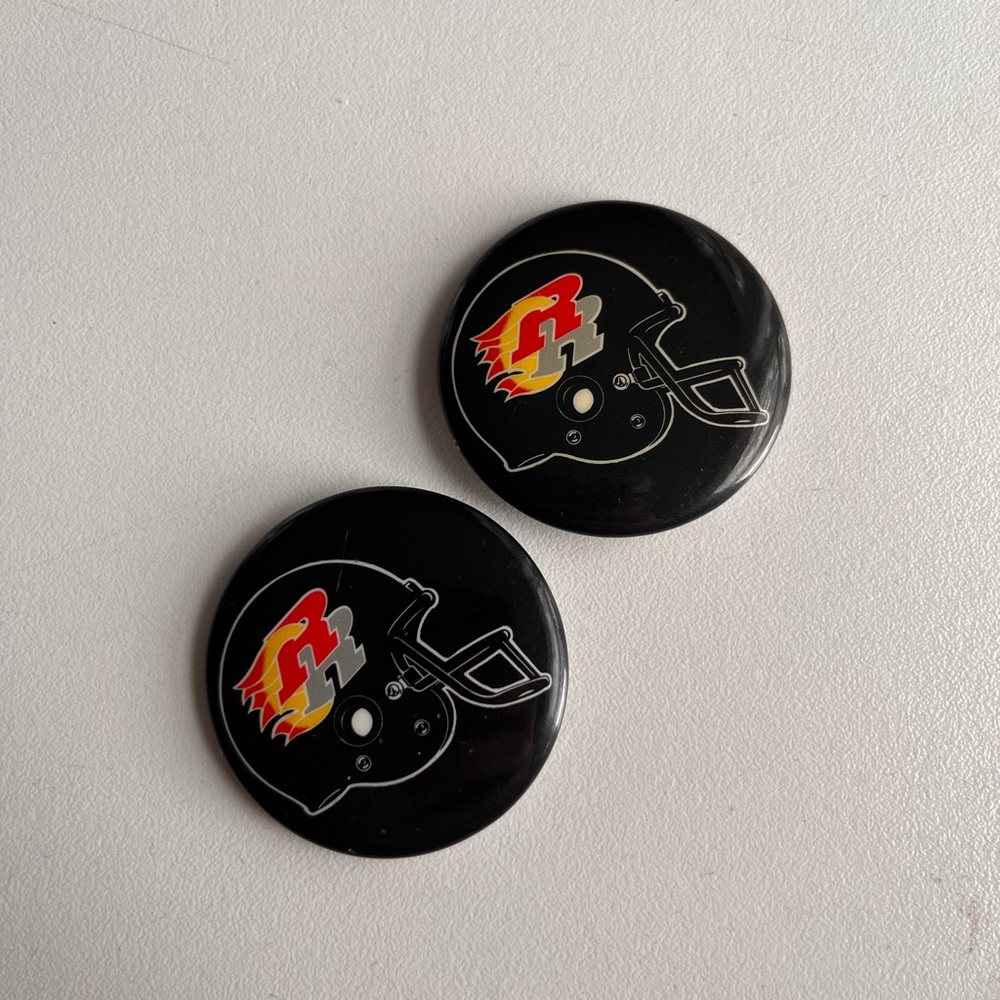 Vintage Ottawa Rough Riders 1992 CFL Football Pin Back Buttons x2 RARE
